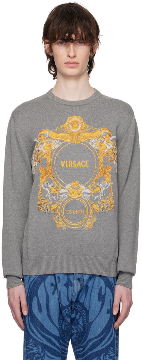 versace grey sweater|versace women's miniatures.